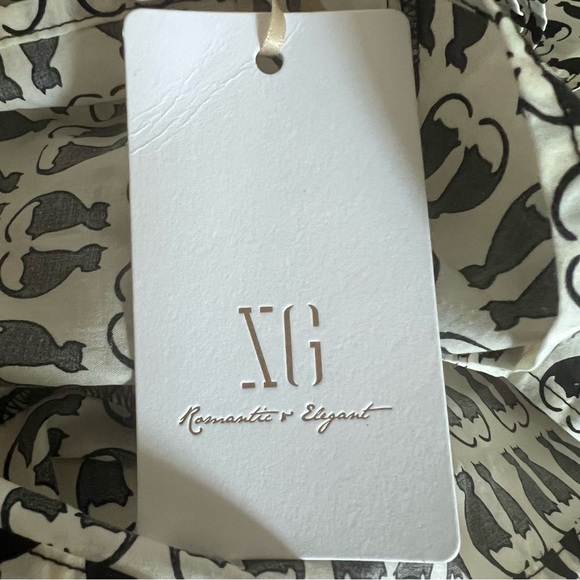 NWT Xuege Cat Theme Dress SZ 6-8 Blk/White Flouncy Boho Hipster Retro A-Line - Picture 8 of 8